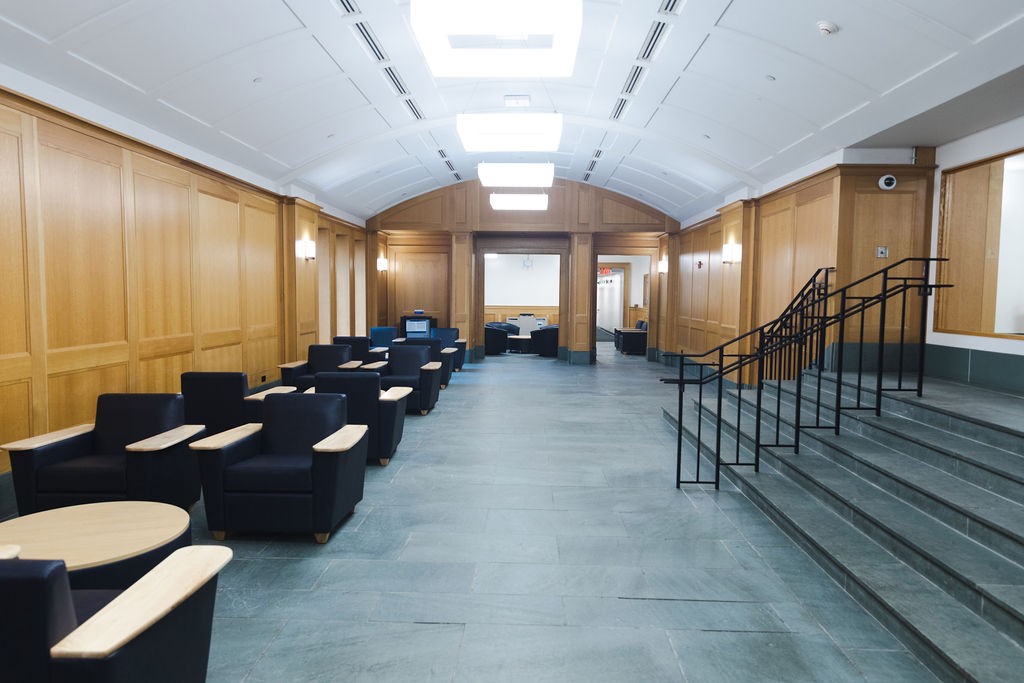 First floor lobby of Broadway Hall