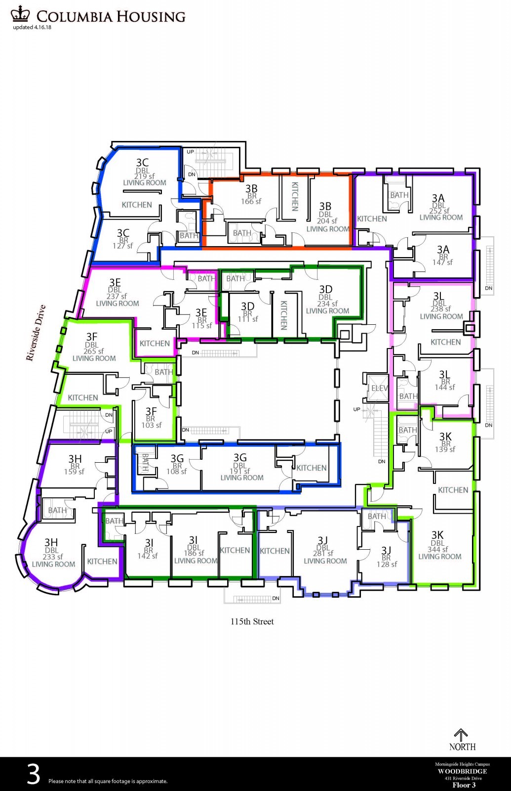 Floor Plan - Woodbridge Hall Third Floor