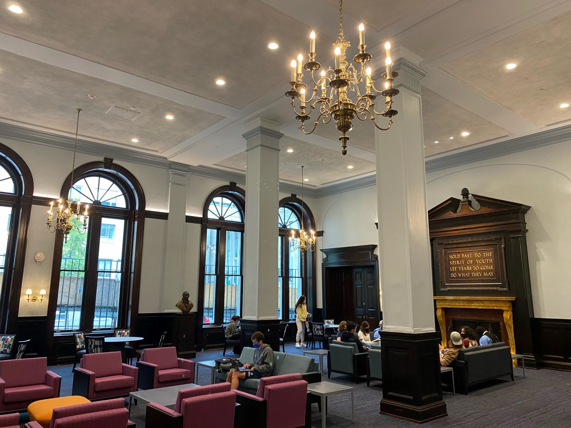 Chairs and couches in the John Jay Lounge