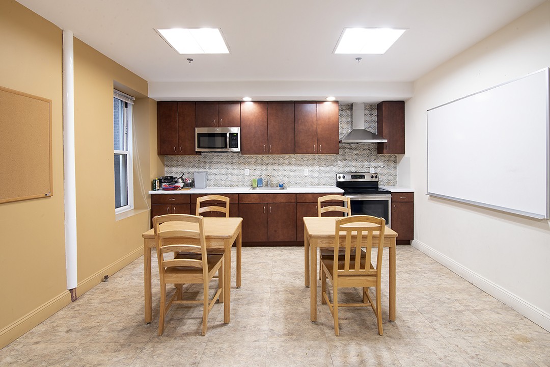 McBain floor lounge kitchen McBain kitchen lounge, available on most floors