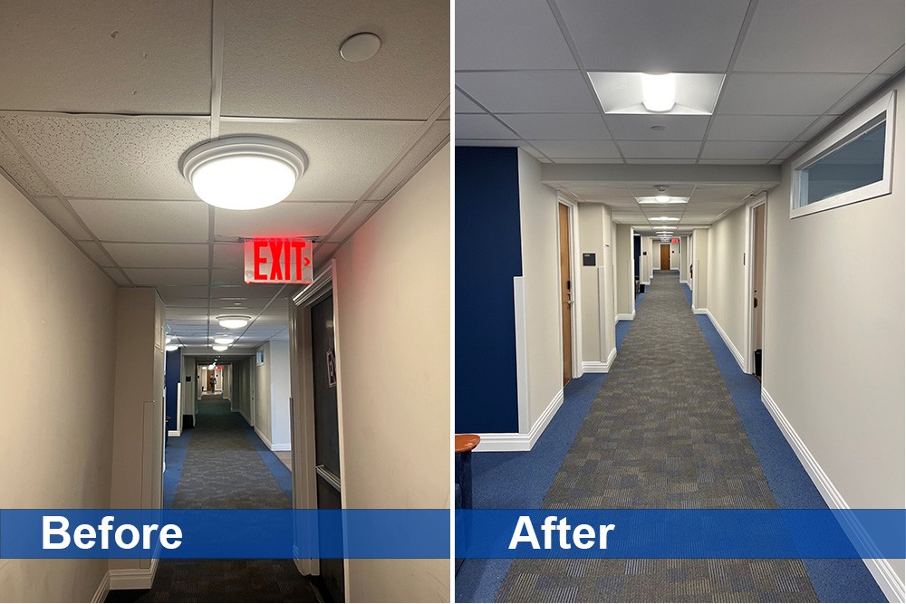 Carman Hall 13th floor improvements to the ceiling and lighting