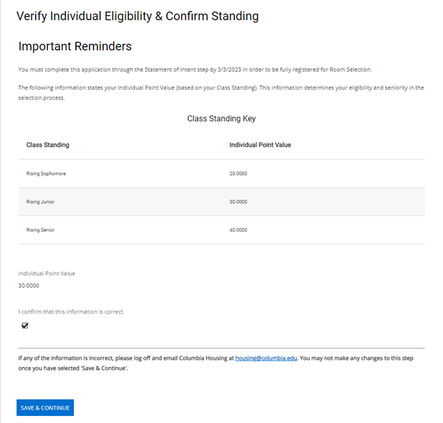 STEP 8: Confirm Eligibility & Standing