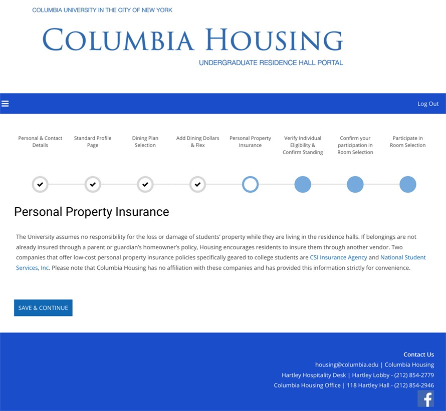 STEP 8: Personal Property Insurance Information