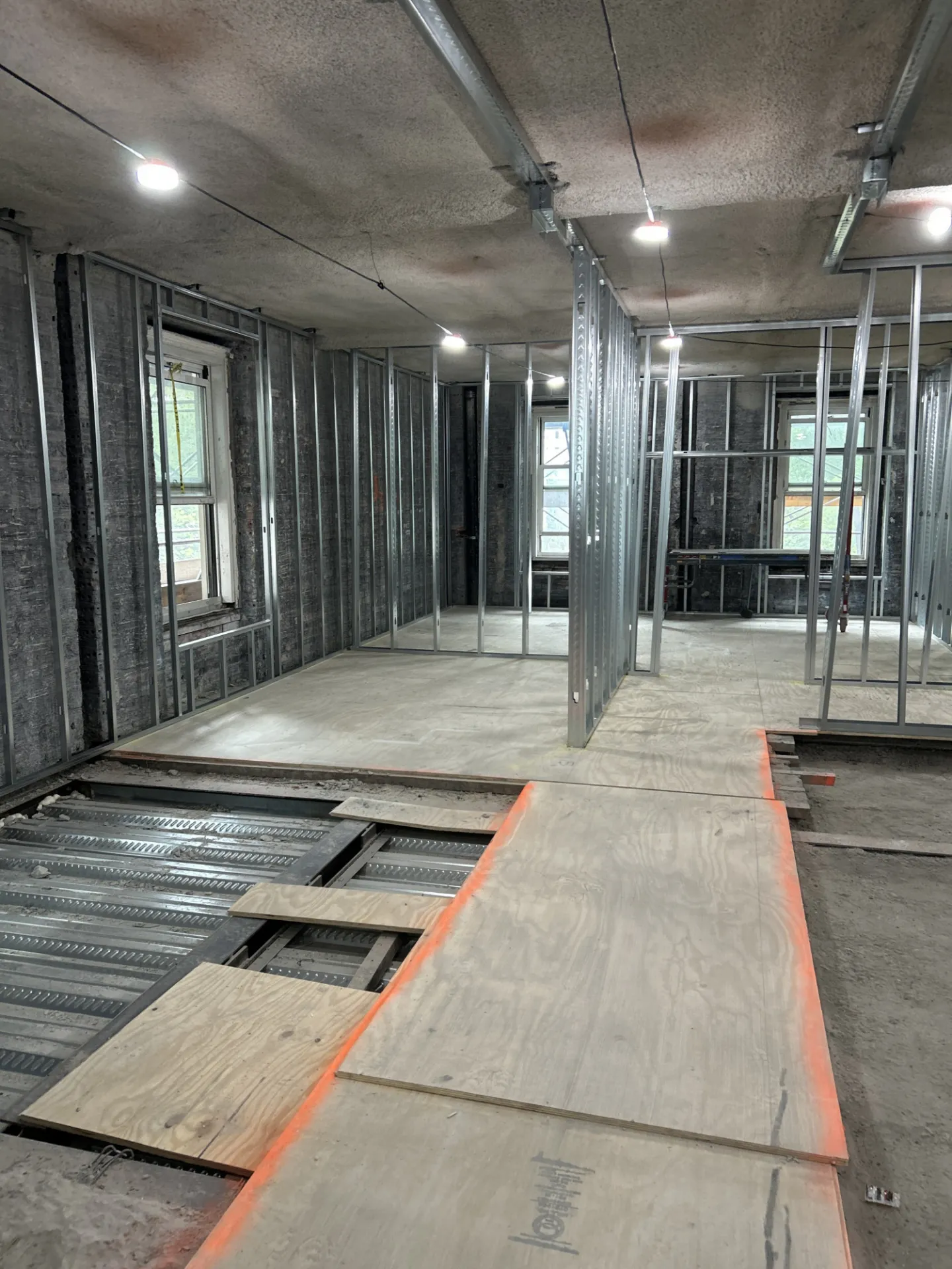 Interior wall and ceiling layout, framing and painting 
