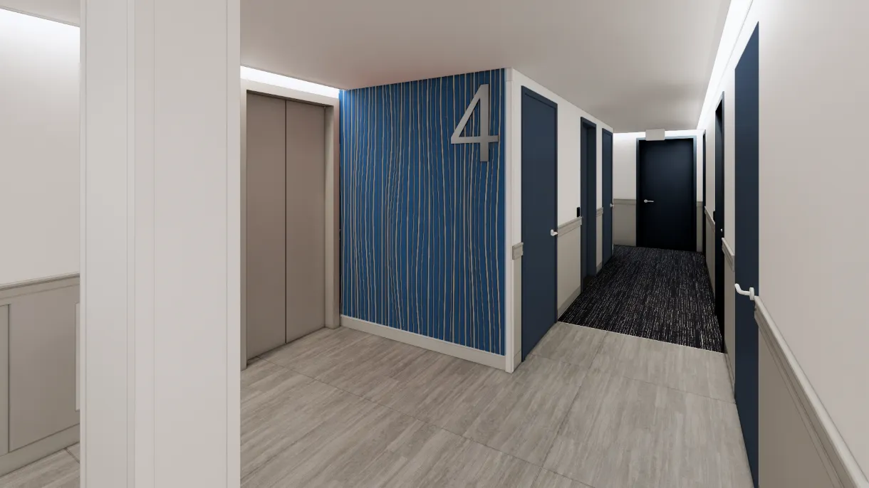 Updated public corridors, building interior systems, and improved accessibility throughout