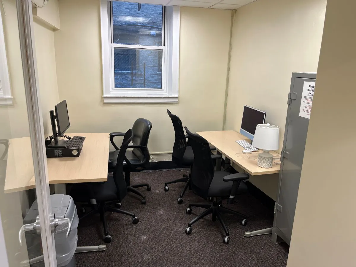 Work stations in basement