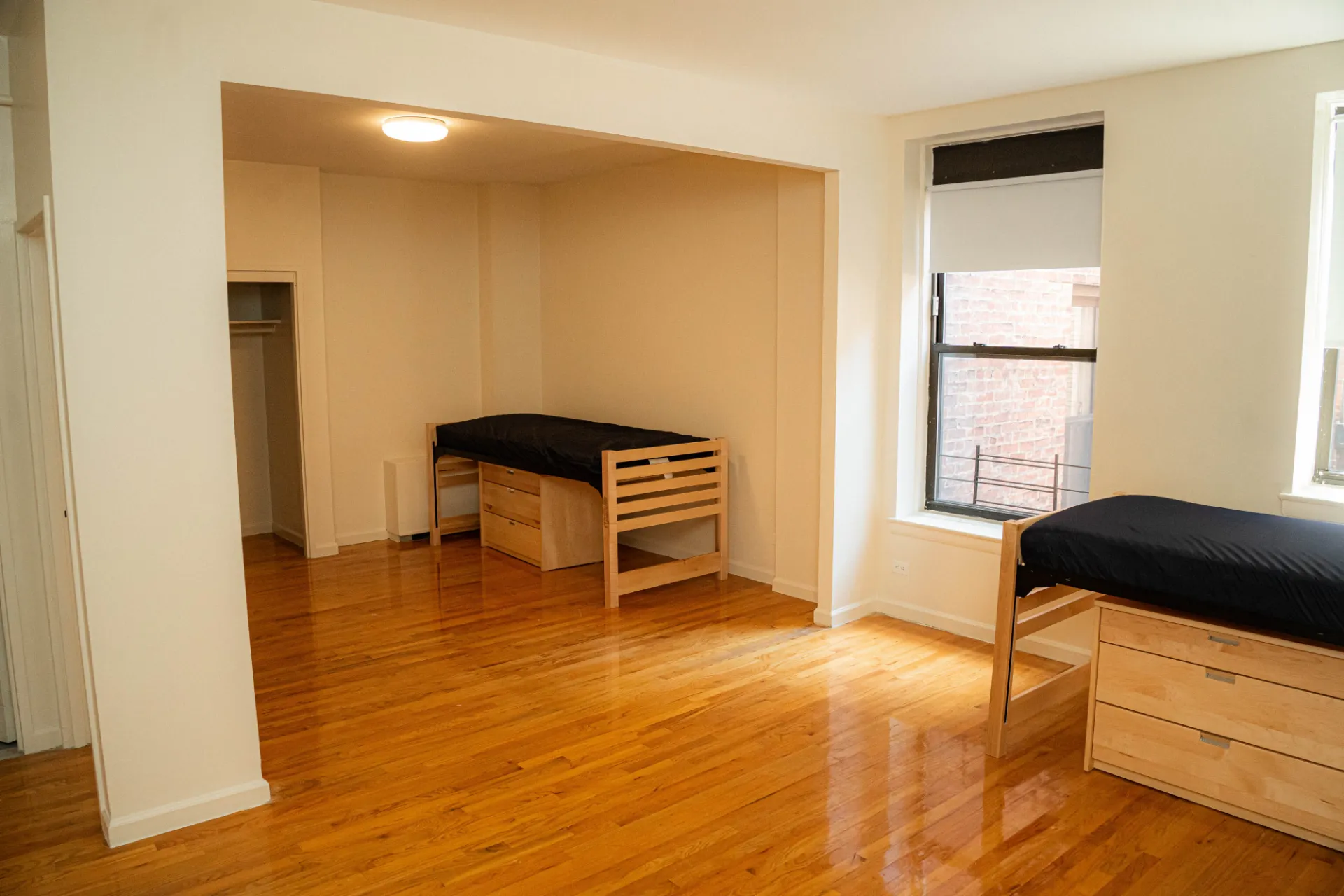 Two beds in a studio double apartment in 542 West 112th Street