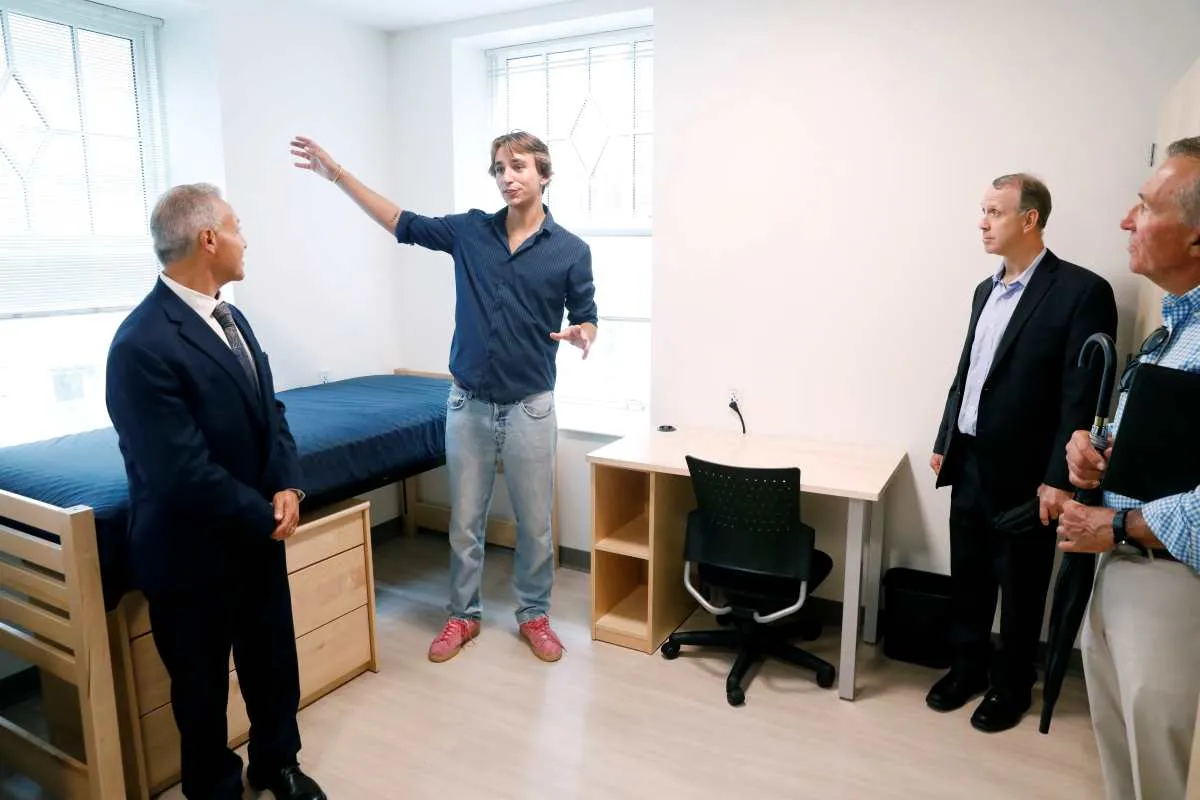 Student gives a tour of a room