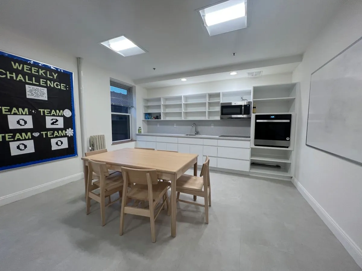 dining table and chairs in kitchen lounge