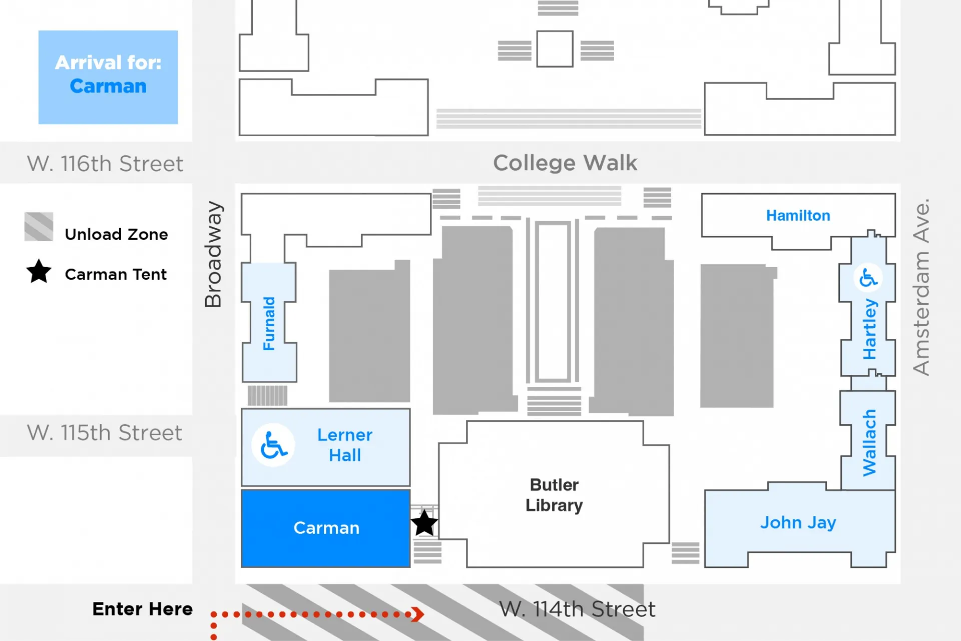 Carman arrival map