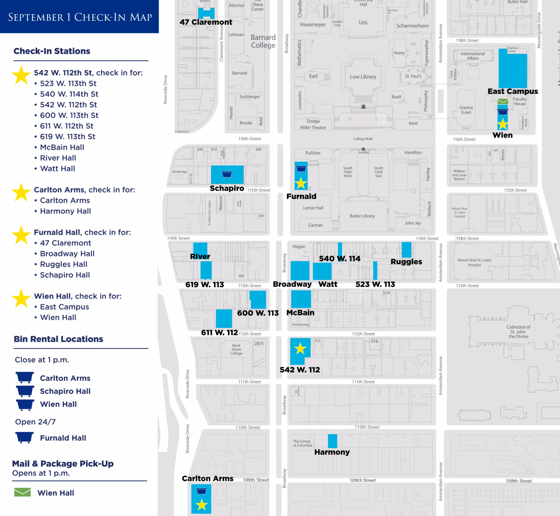 Map of Check-In Stations & Resources