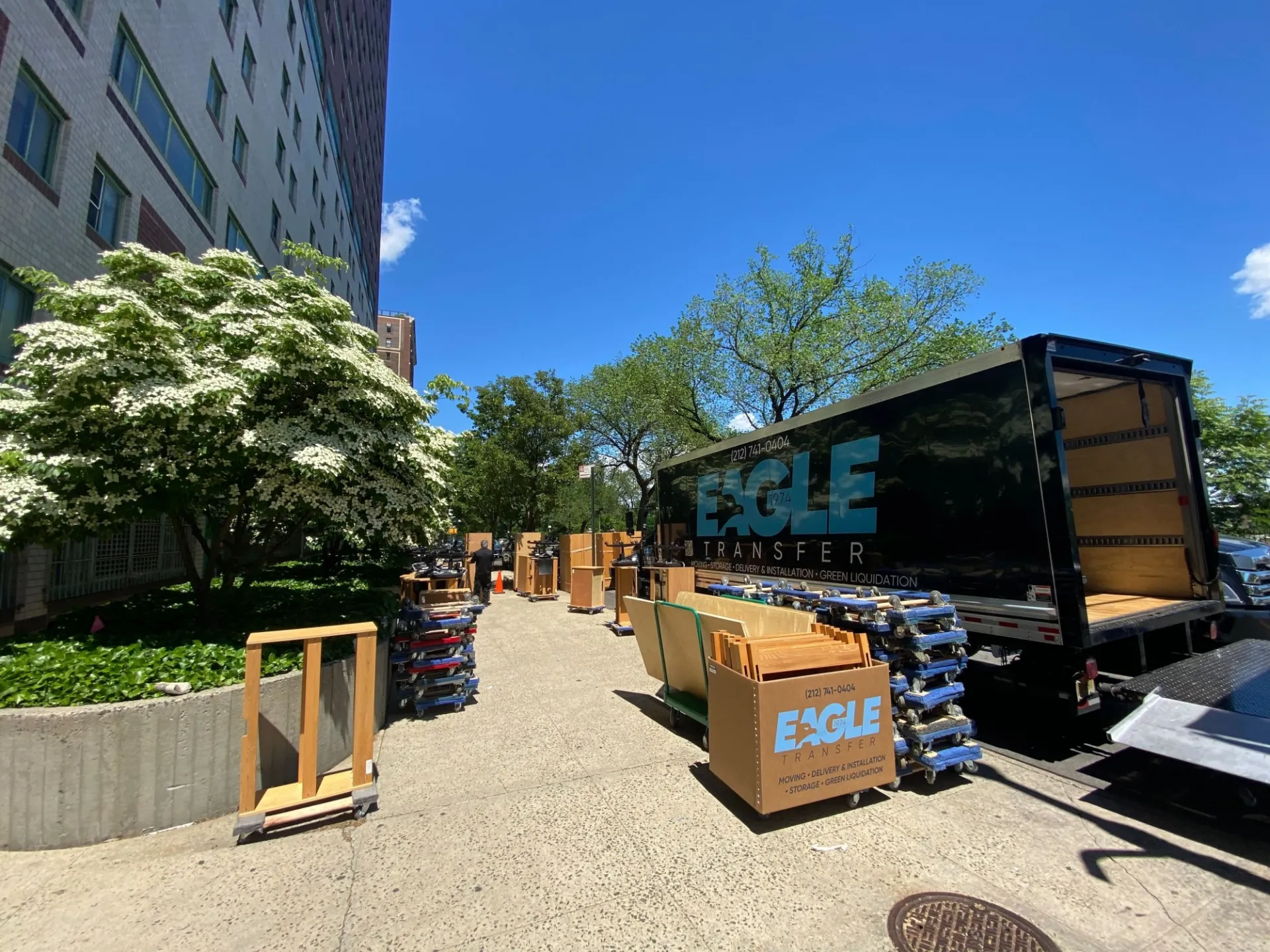 Eagle Transfer truck with furniture ready to be loaded in