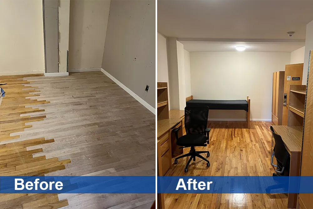 In Carlton Arms, floors were refurbished and new furniture was installed.