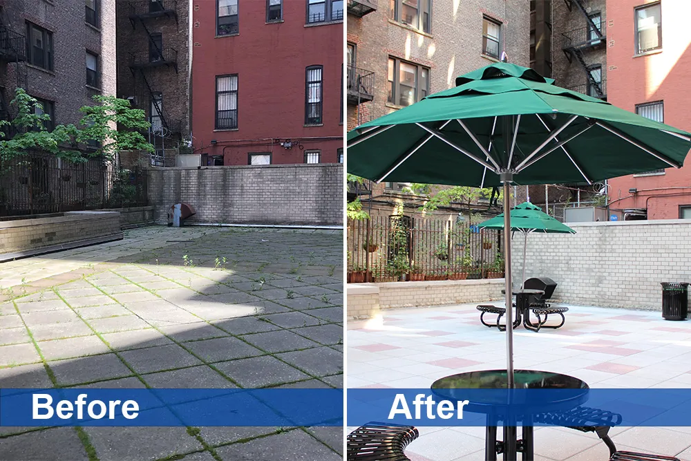 The Schapiro patio was repaved and now has new outdoor tables