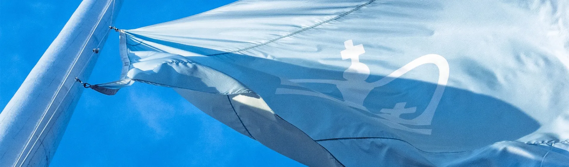 The Columbia flag flying in the breeze.