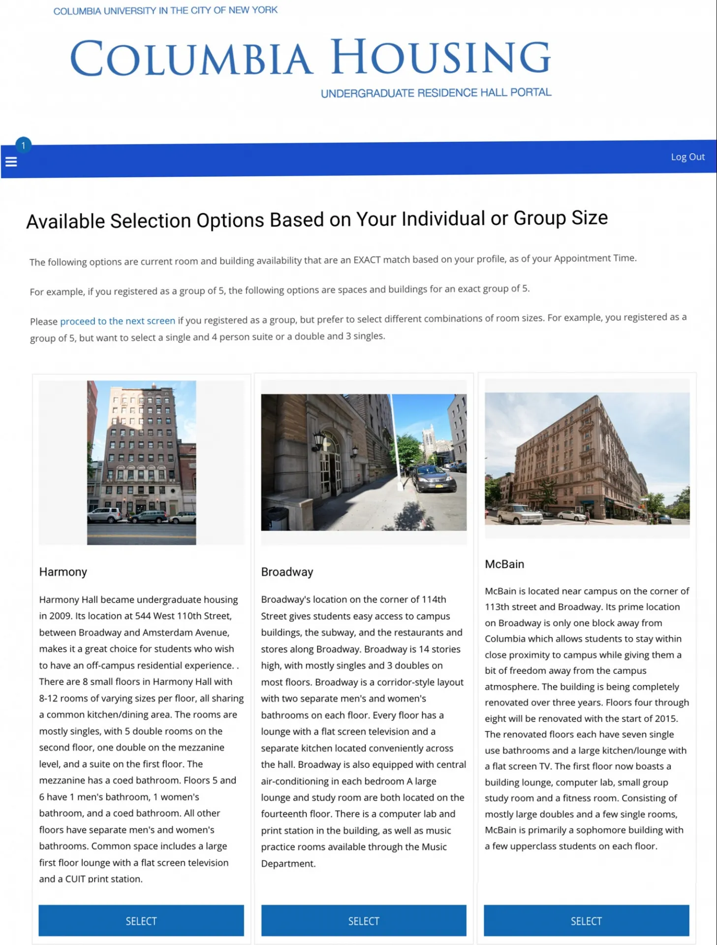 Step 2: Review Selection Options